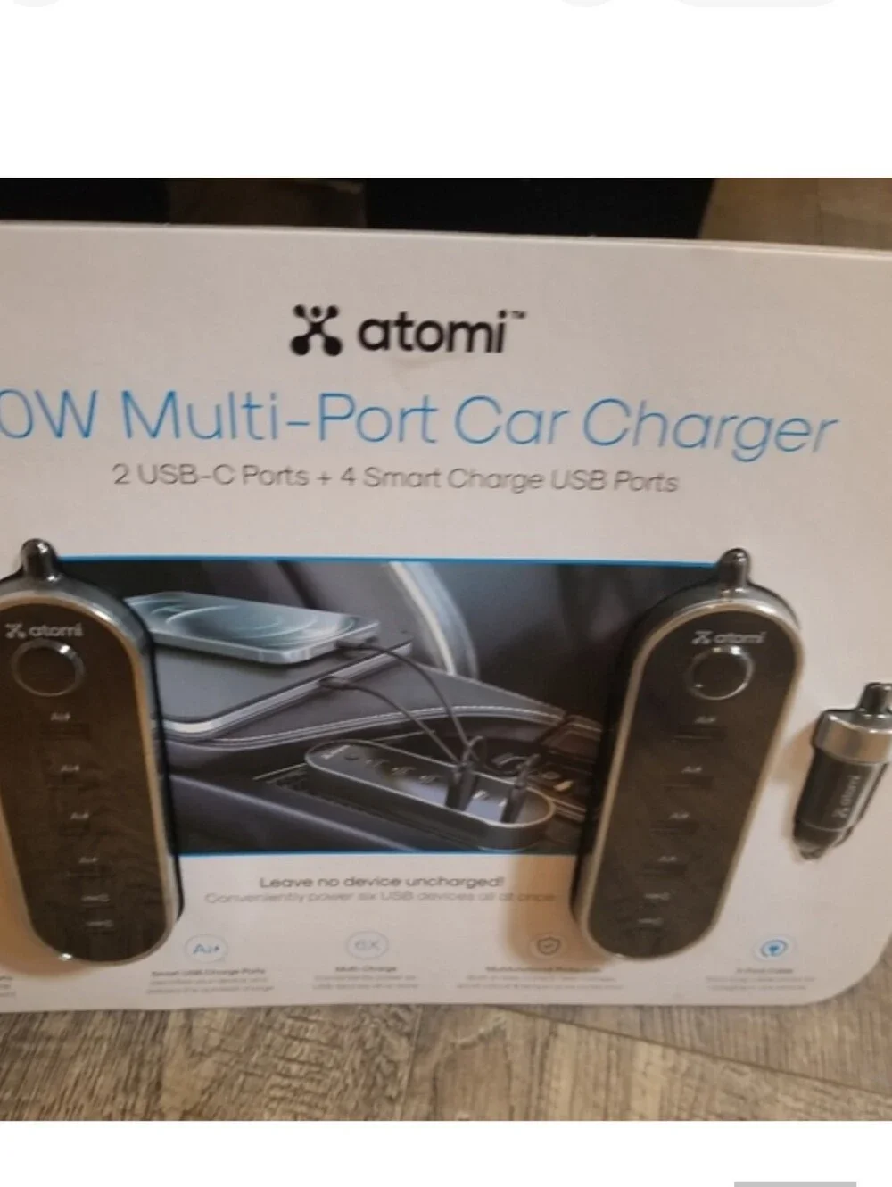 Atomi 40W 12V USB Charger, 2-pack new car phone chargers